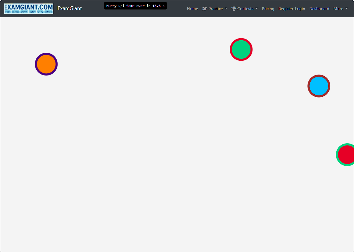 Preview of the memory test with colored circles